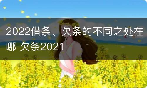 2022借条、欠条的不同之处在哪 欠条2021