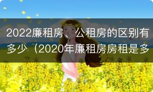 2022廉租房、公租房的区别有多少（2020年廉租房房租是多少）