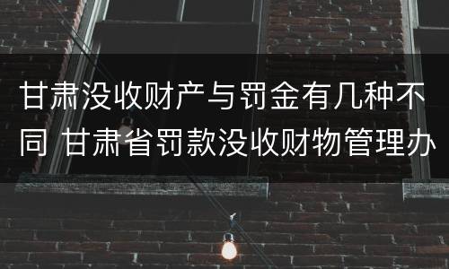 甘肃没收财产与罚金有几种不同 甘肃省罚款没收财物管理办法