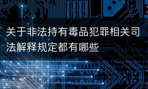 关于非法持有毒品犯罪相关司法解释规定都有哪些