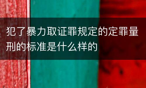 犯了暴力取证罪规定的定罪量刑的标准是什么样的