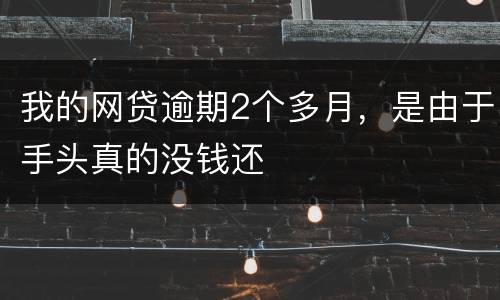 我的网贷逾期2个多月，是由于手头真的没钱还