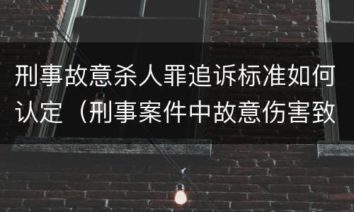 刑事故意杀人罪追诉标准如何认定（刑事案件中故意伤害致死判刑年限）