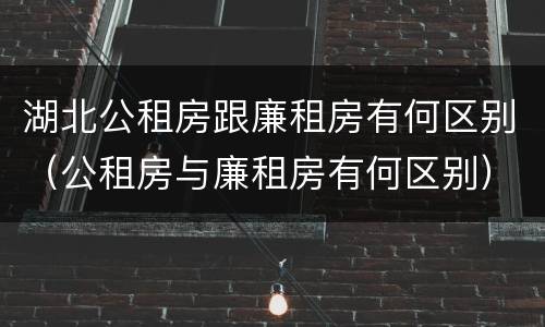湖北公租房跟廉租房有何区别（公租房与廉租房有何区别）