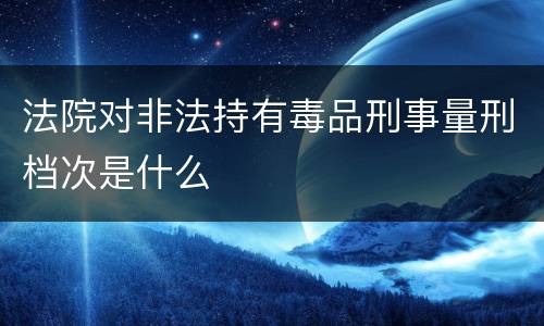 法院对非法持有毒品刑事量刑档次是什么