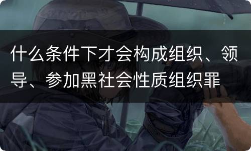 什么条件下才会构成组织、领导、参加黑社会性质组织罪