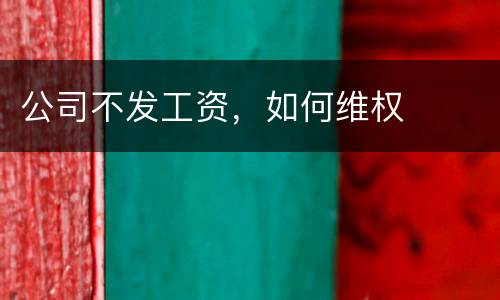 公司不发工资，如何维权