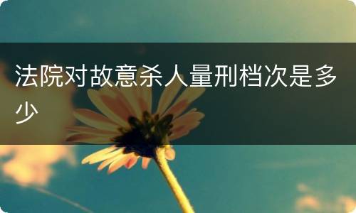 法院对故意杀人量刑档次是多少