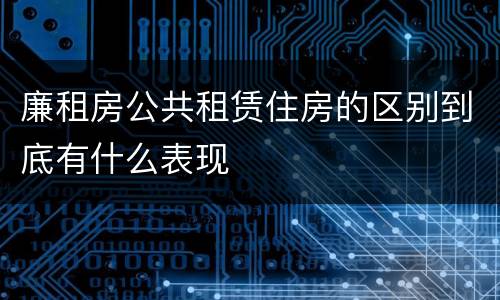 廉租房公共租赁住房的区别到底有什么表现