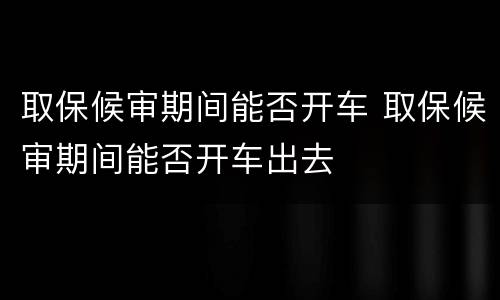 取保候审期间能否开车 取保候审期间能否开车出去
