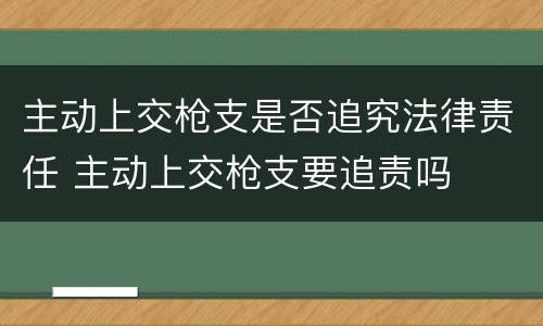 主动上交枪支是否追究法律责任 主动上交枪支要追责吗