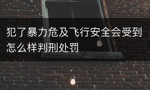犯了暴力危及飞行安全会受到怎么样判刑处罚