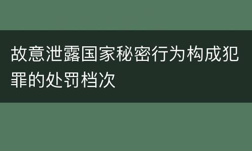 故意泄露国家秘密行为构成犯罪的处罚档次