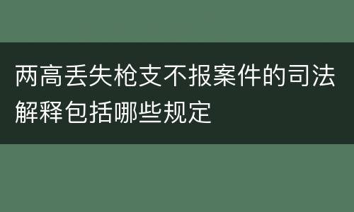 两高丢失枪支不报案件的司法解释包括哪些规定