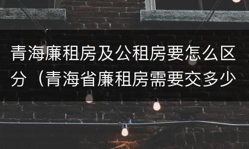 青海廉租房及公租房要怎么区分（青海省廉租房需要交多少钱）