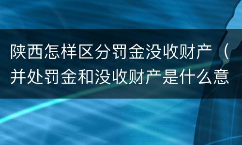 陕西怎样区分罚金没收财产（并处罚金和没收财产是什么意思）