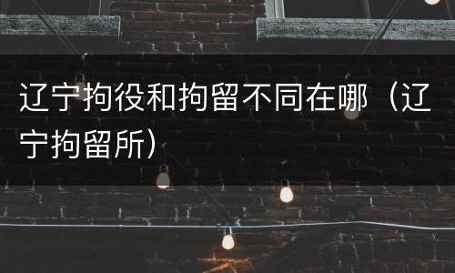 辽宁拘役和拘留不同在哪（辽宁拘留所）