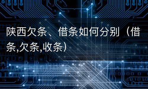 陕西欠条、借条如何分别（借条,欠条,收条）