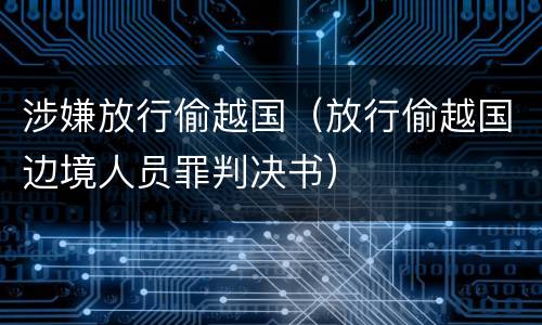 涉嫌放行偷越国（放行偷越国边境人员罪判决书）