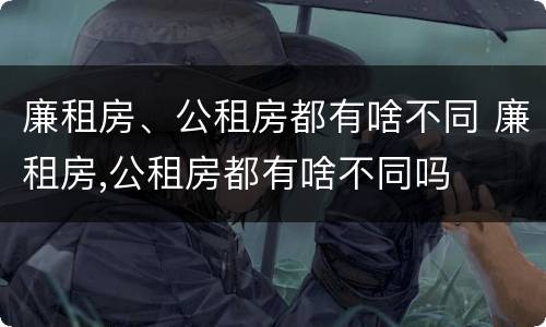 廉租房、公租房都有啥不同 廉租房,公租房都有啥不同吗