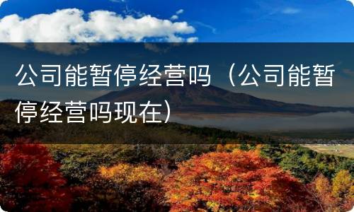 公司能暂停经营吗（公司能暂停经营吗现在）