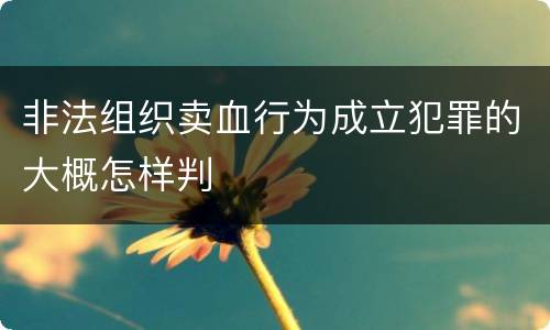 非法组织卖血行为成立犯罪的大概怎样判