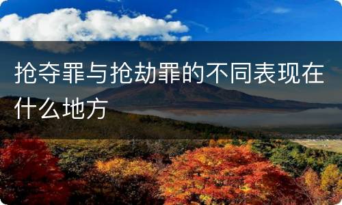 抢夺罪与抢劫罪的不同表现在什么地方