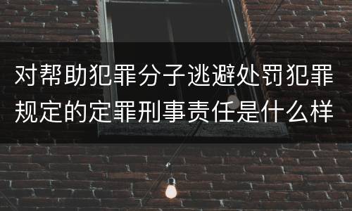 对帮助犯罪分子逃避处罚犯罪规定的定罪刑事责任是什么样的