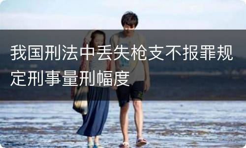 我国刑法中丢失枪支不报罪规定刑事量刑幅度
