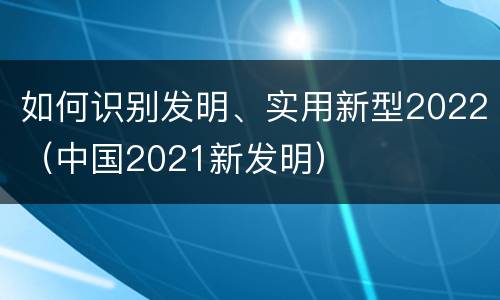 如何识别发明、实用新型2022（中国2021新发明）