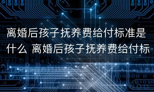 离婚后孩子抚养费给付标准是什么 离婚后孩子抚养费给付标准是什么样的