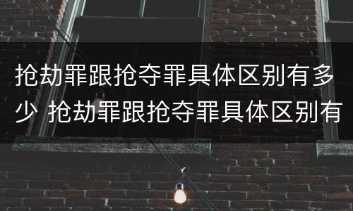 抢劫罪跟抢夺罪具体区别有多少 抢劫罪跟抢夺罪具体区别有多少个