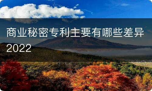 商业秘密专利主要有哪些差异2022