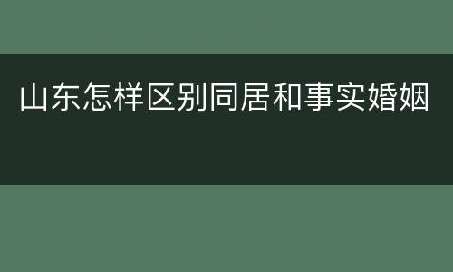 山东怎样区别同居和事实婚姻