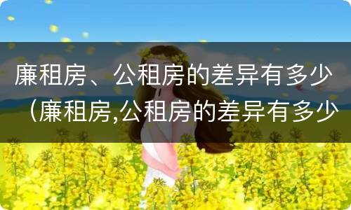 廉租房、公租房的差异有多少（廉租房,公租房的差异有多少）