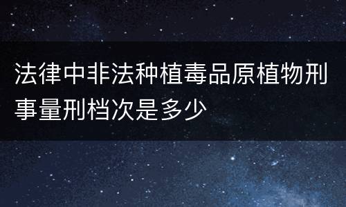法律中非法种植毒品原植物刑事量刑档次是多少