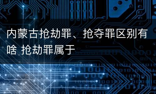内蒙古抢劫罪、抢夺罪区别有啥 抢劫罪属于