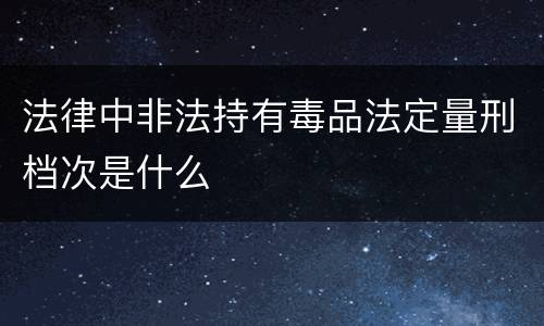 法律中非法持有毒品法定量刑档次是什么