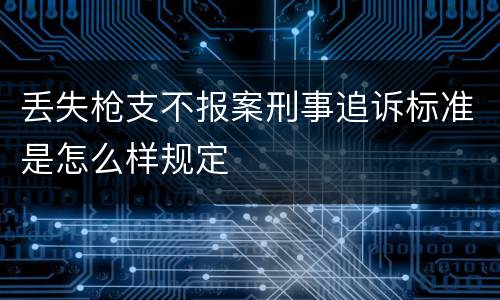 丢失枪支不报案刑事追诉标准是怎么样规定
