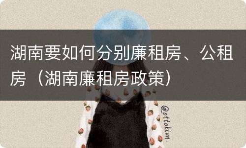 湖南要如何分别廉租房、公租房（湖南廉租房政策）
