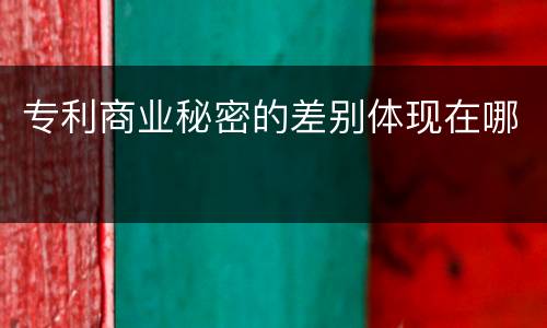 专利商业秘密的差别体现在哪