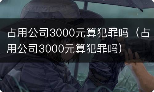 占用公司3000元算犯罪吗（占用公司3000元算犯罪吗）