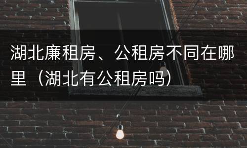 湖北廉租房、公租房不同在哪里（湖北有公租房吗）