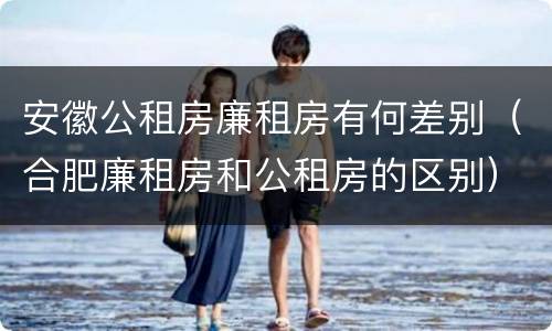 安徽公租房廉租房有何差别(合肥廉租房和公租房的区别)