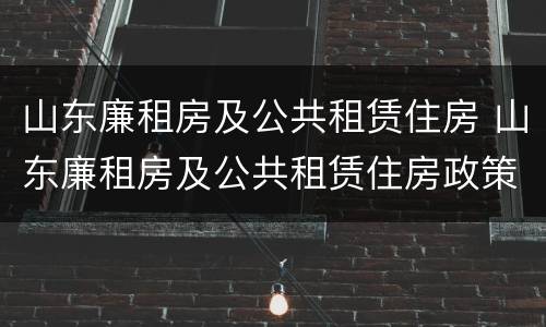 山东廉租房及公共租赁住房 山东廉租房及公共租赁住房政策
