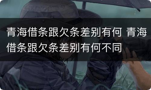 青海借条跟欠条差别有何 青海借条跟欠条差别有何不同