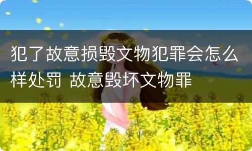 犯了故意损毁文物犯罪会怎么样处罚 故意毁坏文物罪