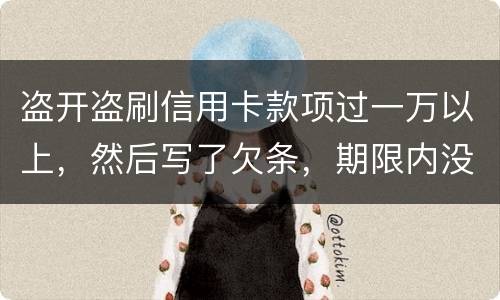 盗开盗刷信用卡款项过一万以上，然后写了欠条，期限内没还，可以立案并且起诉吗