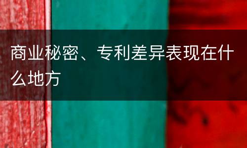 商业秘密、专利差异表现在什么地方