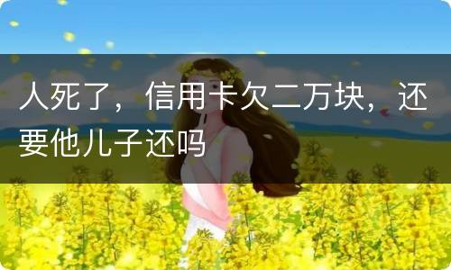 人死了，信用卡欠二万块，还要他儿子还吗